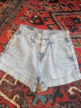 American Eagle Outfitters Light Wash Denim High-Rise Shorts